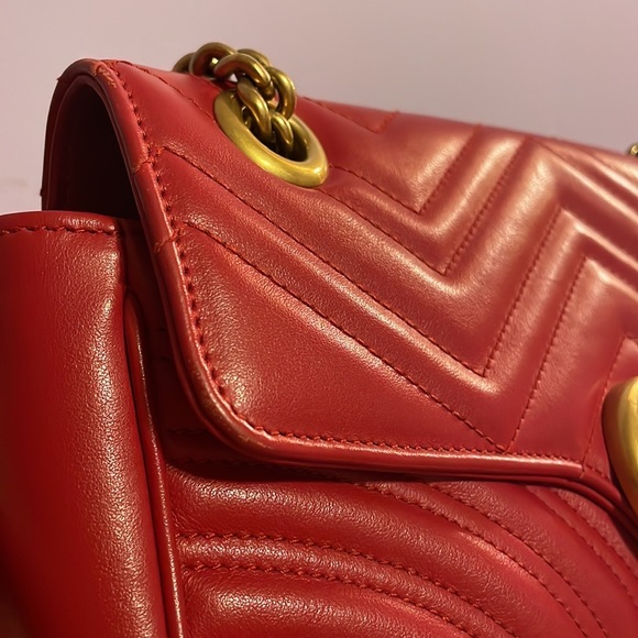 Red GG Marmont small shoulder bag - Picture 4 of 13